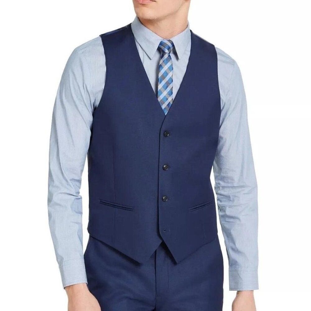 Alfani Slim Fit Suit Vest – Blue